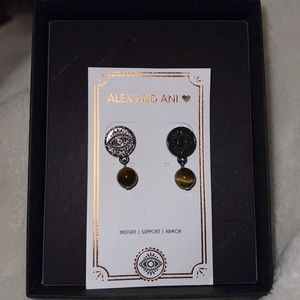 NIB Alex and Ani Evil Eye Earrings